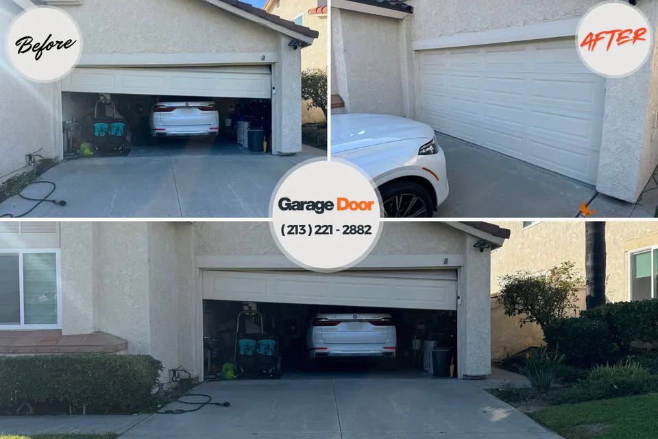 Before and after: garage door repair Louisa, KY